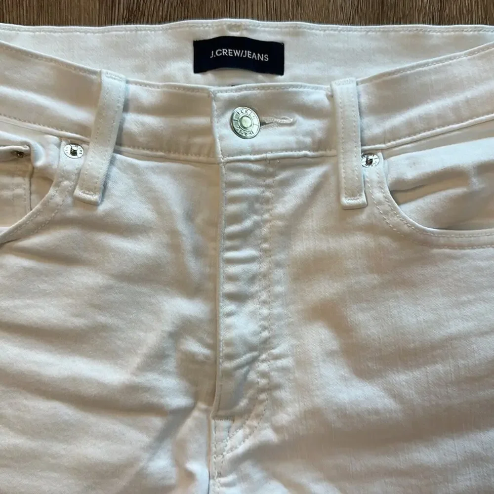 J.Crew Cuffed Denim Shorts White Size 27 Raw Hem